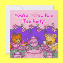 Teddy Bear Tea Party Invitation Cards invitations