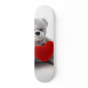 Teddy Bear Toy Holding A Heart On White Background skateboards by lifesphere Teddy Bear Toy Holding A Heart On White Background skateboards
