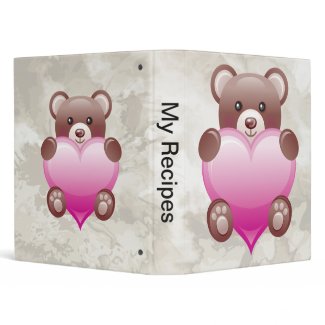 Teddy Bear Valentine Heart binder