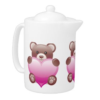 Teddy Bear Valentine Heart teapot