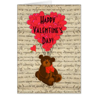 Teddy Bear Valentines Day Greeting Card