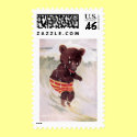 Teddy Bear Wades in the Surf postage