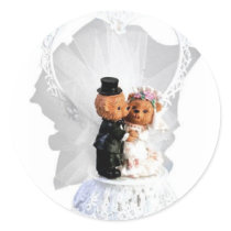 teddy bear wedding cake topper stickers