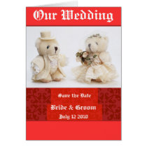 Teddy Bear Wedding Dolls Card by WeddingMomentos Teddy Bear Wedding Dolls Card