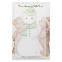 Teddy Bear Winter Stationary stationery