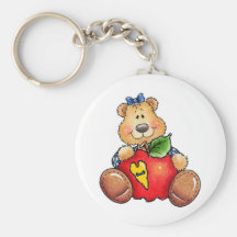 Teddy Bear with Apple Key Chain