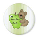 Teddy Bear with Apple Teachers Rock magnets