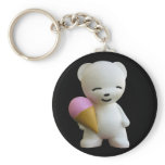 Teddy Bear with Pink Ice Cream Key Chain