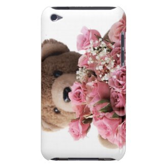 teddy bear with roses ipod touch case