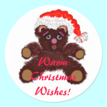 Teddy Bear With Santa Hat stickers