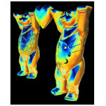 Teddy Bears and Heart, Blue, Green & Orange, Blac T-shirts