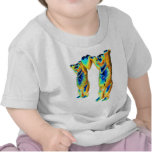 Teddy Bears and Heart, Blue, Green & Orange, Whit Tshirt