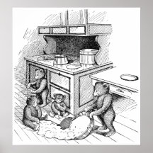 Teddy Bears Make a Mess in the Kitchen Print
