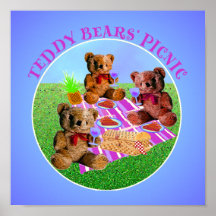 Teddy Bears Picnic Print on Canvas
