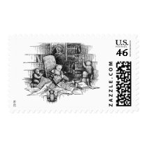 Teddy Bears Reading in the Library Stamps