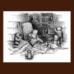 Teddy Bears Reading in the Library postcards