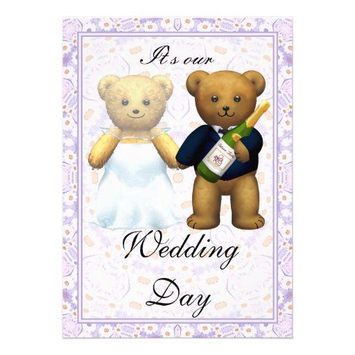 ,Teddy Bears tall Wedding Invite - Invitation