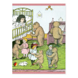 Teddy Bears Waltz with Dolls Postcards