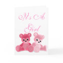 Teddy Bearz It's a Girl Baby Shower Invite cards by AlexButler Teddy Bearz It's a Girl Baby Shower Invite cards