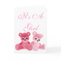 Teddy Bearz It's a Girl Baby Shower Invite cards