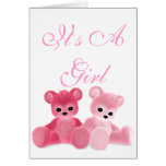 Teddy Bearz It's a Girl Baby Shower Invite Cards