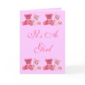Teddy Bearz It's a Girl Baby Shower Invite v2 cards