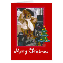 Teddy beas fun  Merry Christmas, Customizable Greeting Cards