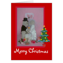 Teddy beas fun  Merry Christmas, Customizable Card