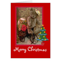Teddy beas fun  Merry Christmas, Customizable Greeting Card