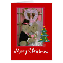Teddy beas fun  Merry Christmas, Customizable Greeting Cards