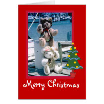 Teddy beas fun  Merry Christmas, Customizable Cards