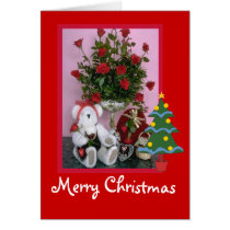Teddy beas fun  Merry Christmas, Customizable Greeting Cards