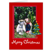 Teddy beas fun  Merry Christmas, Customizable Greeting Cards