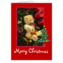 Teddy beas fun  Merry Christmas, Customizable Cards