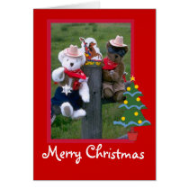 Teddy beas fun  Merry Christmas, Customizable Greeting Cards