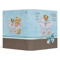 Teddy Carriage Polka Dots - Baby Boy binders