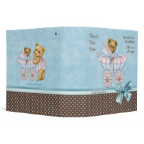 Teddy Carriage Polka Dots - Baby Boy binders