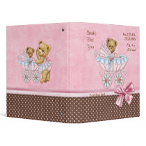 Teddy Carriage Polka Dots - Baby Girl binders