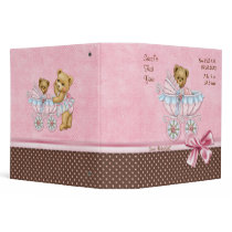Teddy Carriage Polka Dots - Baby Girl binders