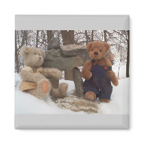 Teddy couple with Inuksuk magnets