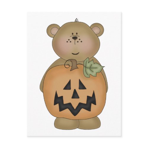 Teddy Jack O'lanern postcard