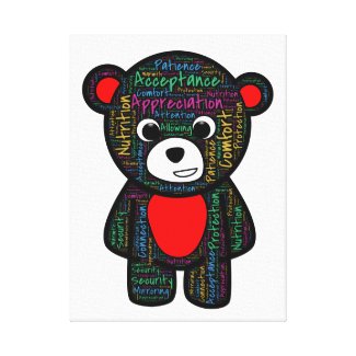Teddy offers guidance on what every child needs. stretched canvas print