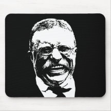 Teddy Roosevelt -- Black and White Mousepads