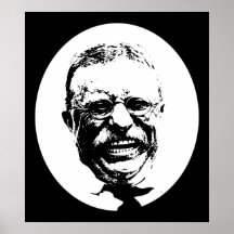 Teddy Roosevelt -- Black and White Posters