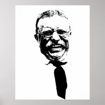 Teddy Roosevelt -- Black and White Print