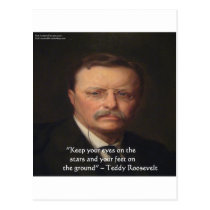 Teddy Roosevelt "Feet On Ground" Wisdom Quote Gift postcards