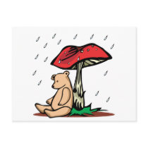 Teddy Under Toadstool postcards
