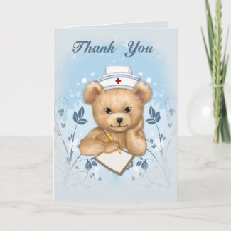 Teddybear Nurse Thank You card