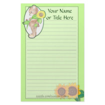 Teddybear Sunflower Stationery