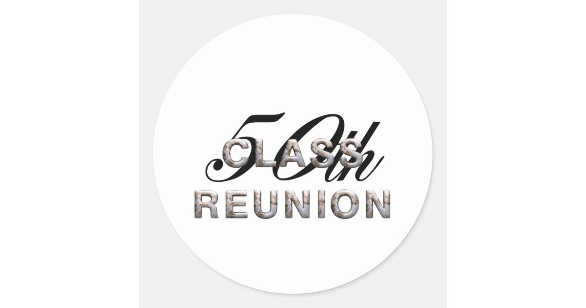 Tee 50th Class Reunion Classic Round Sticker Zazzle